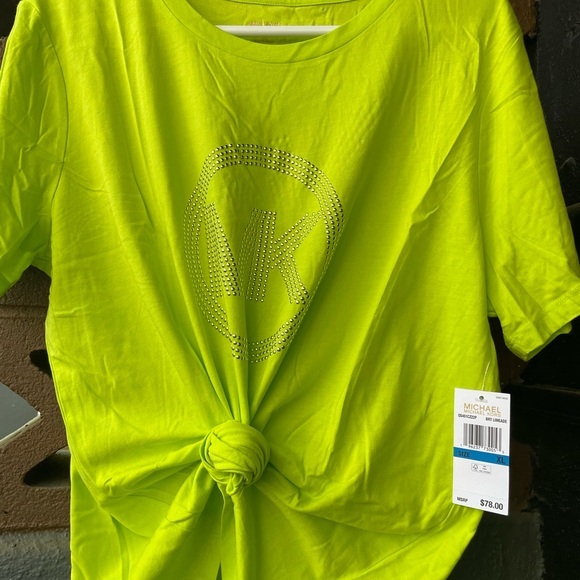 Michael kors top,women’s t’shirt,Michael Kors Neon Green T-Shirt - Picture 1 of 8